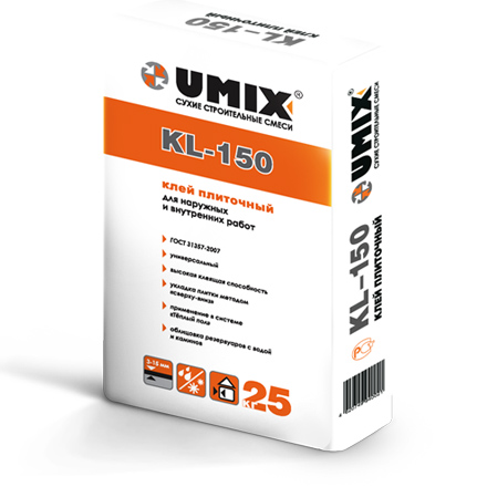 Универсальный плиточный клей UMIX KL-150 25 кг