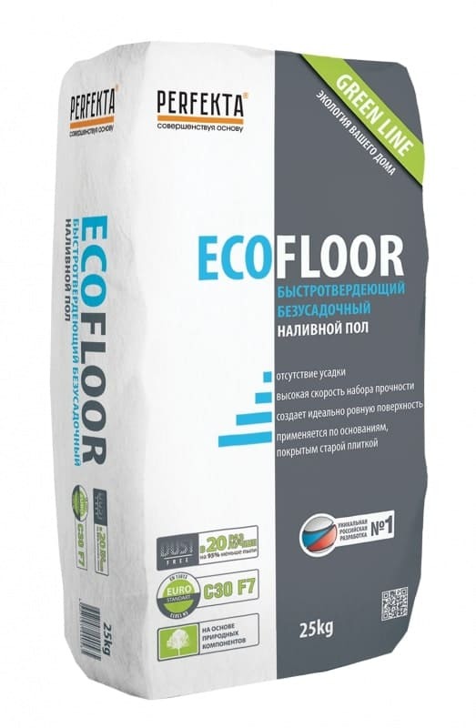 Наливной пол Perfekta (Перфекта) Ecofloor Green line Dust free быстротвердеющий безусадочный 25 кг