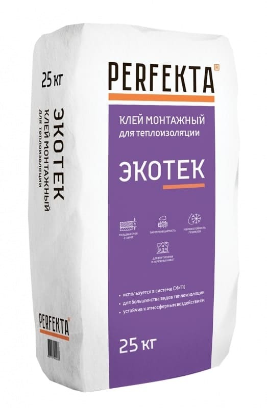 Клей монтажный Perfekta (Перфекта) Экотек для теплоизоляции 25 кг