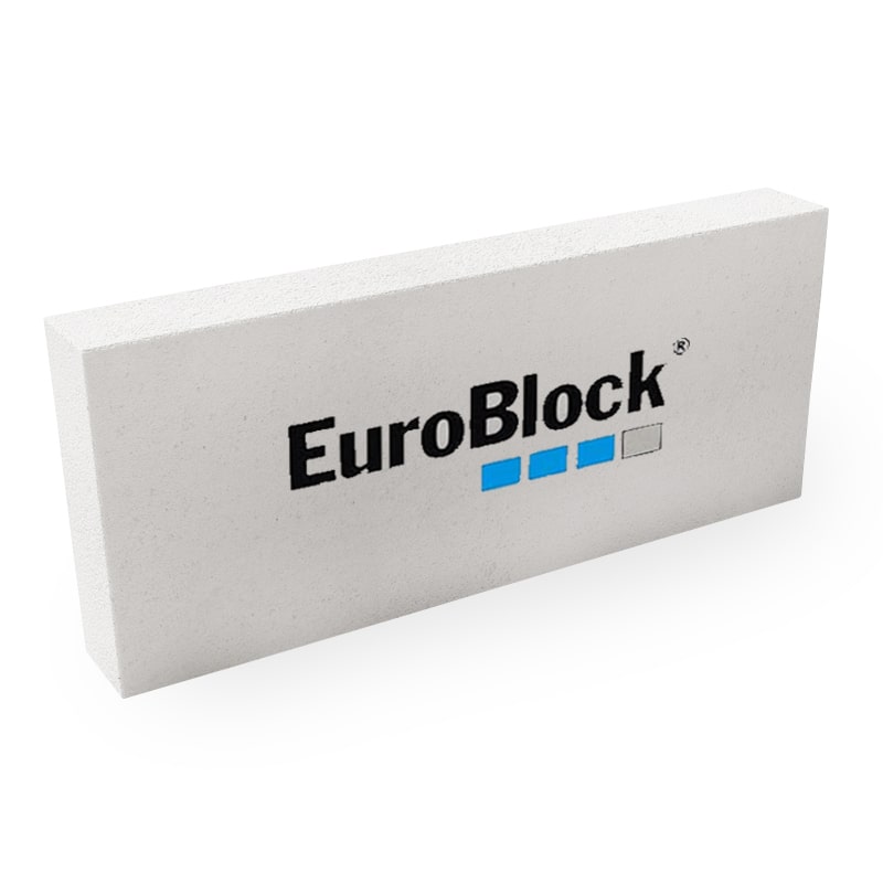 Блок газобетонный EuroBlock Евроблок 600х300х100 перегородочный D600