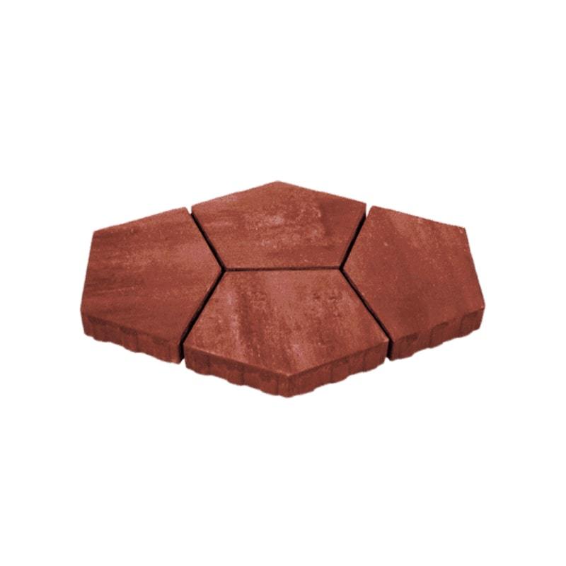 Тротуарная плитка Нобетек Квинта 3П7ф красно-коричневая