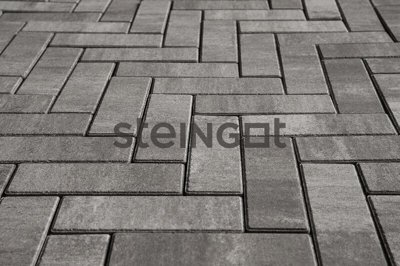 Тротуарная плитка Steingot Паркет 60 Серая частичный прокрас