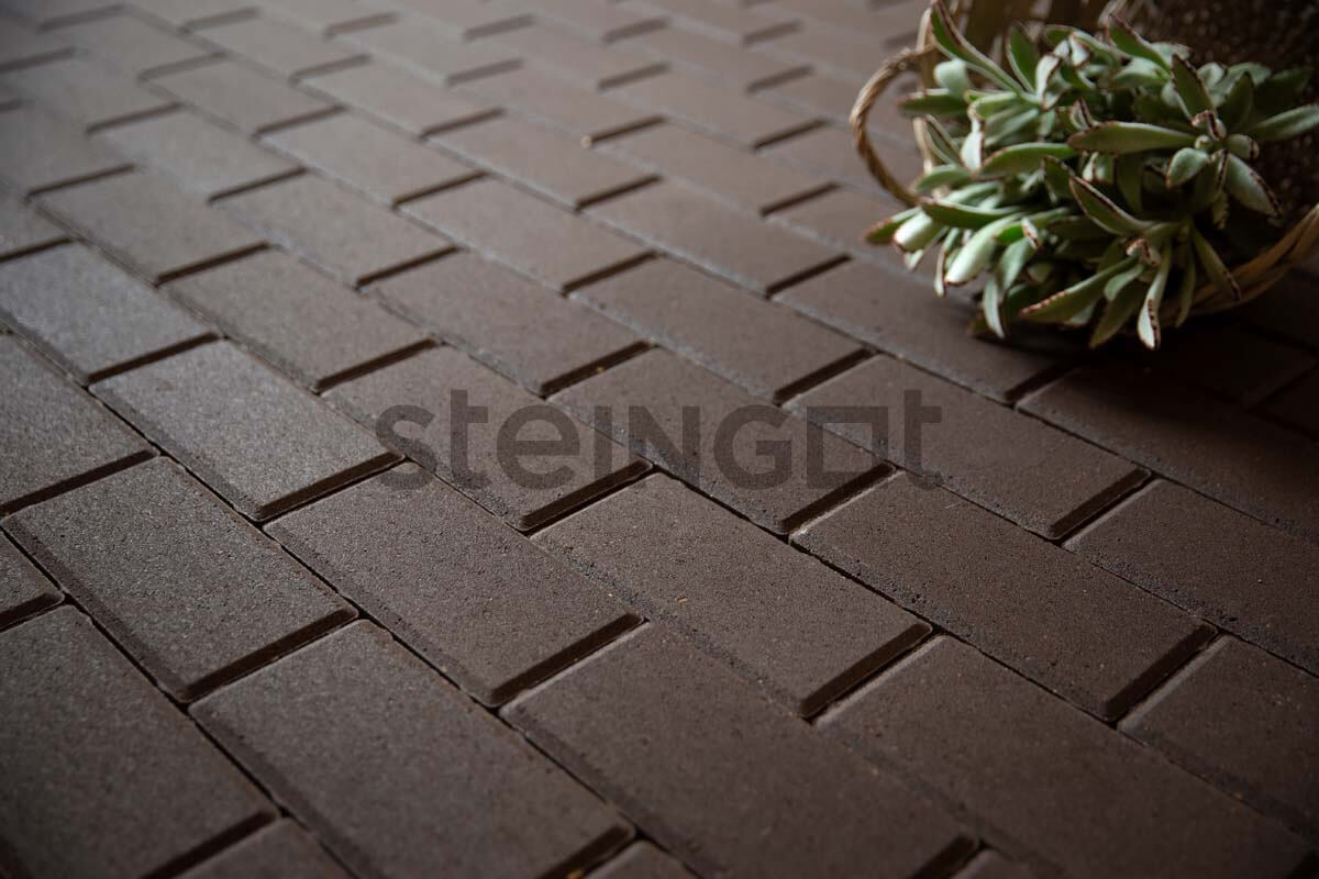 Тротуарная плитка Steingot Плита 600х300х60 Темно-коричневый частичный прокрас